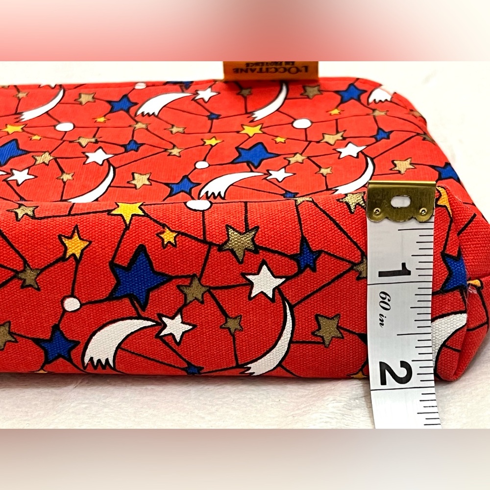 L'OCCITANE En Provence Earth Froendly Red and Blue Starry Makeup Cosmetics Bag - Picture 9 of 15